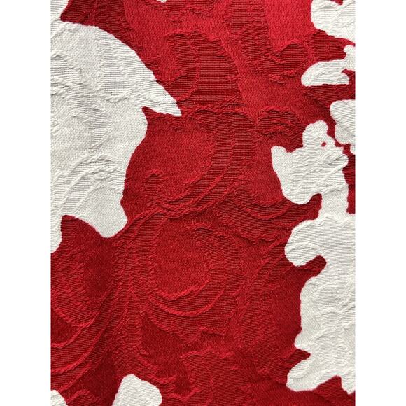 TALBOTS Pencil Skirt Womens 2P Petite Red Floral Bold Embossed Back zipper - Picture 7 of 8